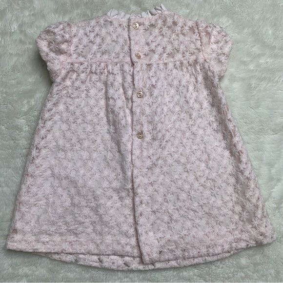 Pili Carrera Baby Girl Pink Lace Short Sleeve Dress 18 Months Mande in Spain - Picture 5 of 13
